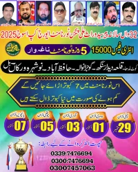 پیر سید وارث علی شاہ پیجن فلائنگ ٹورنامنٹ ایورج کپ اسوج 29 ستمبر 2025 علاقائی