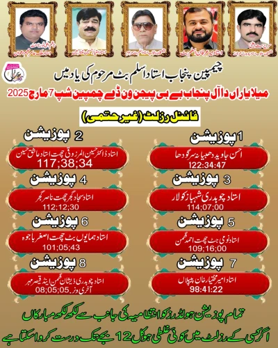 میلہ یاراں دا آل پنجاب بےبی پیجن ون ڈے چیمپین شپ 07 مارچ 2025