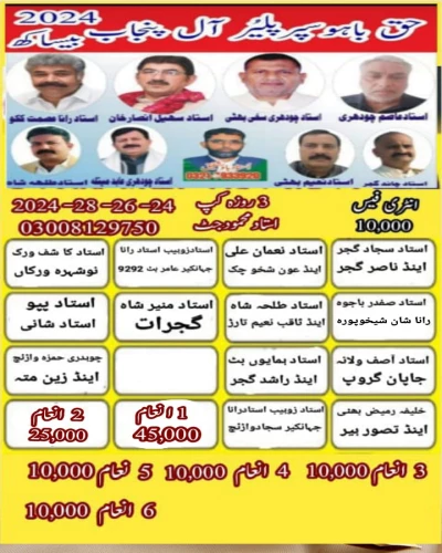 حق باہو سپر پلیر آل پنجاب بیساکھ2024